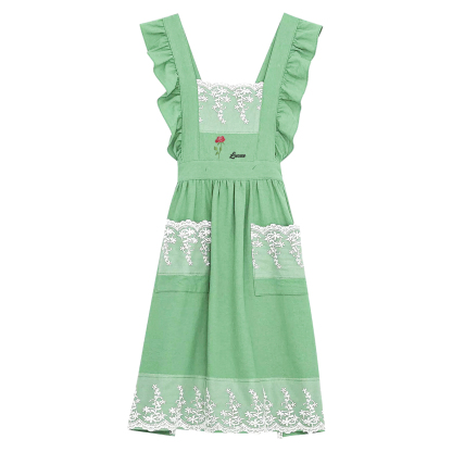 Personalised Embroidered Apron with Name & Custom Flower – Gift for Women | Jessemade