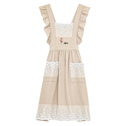 Personalised Embroidered Apron with Name & Custom Flower – Gift for Women | Jessemade