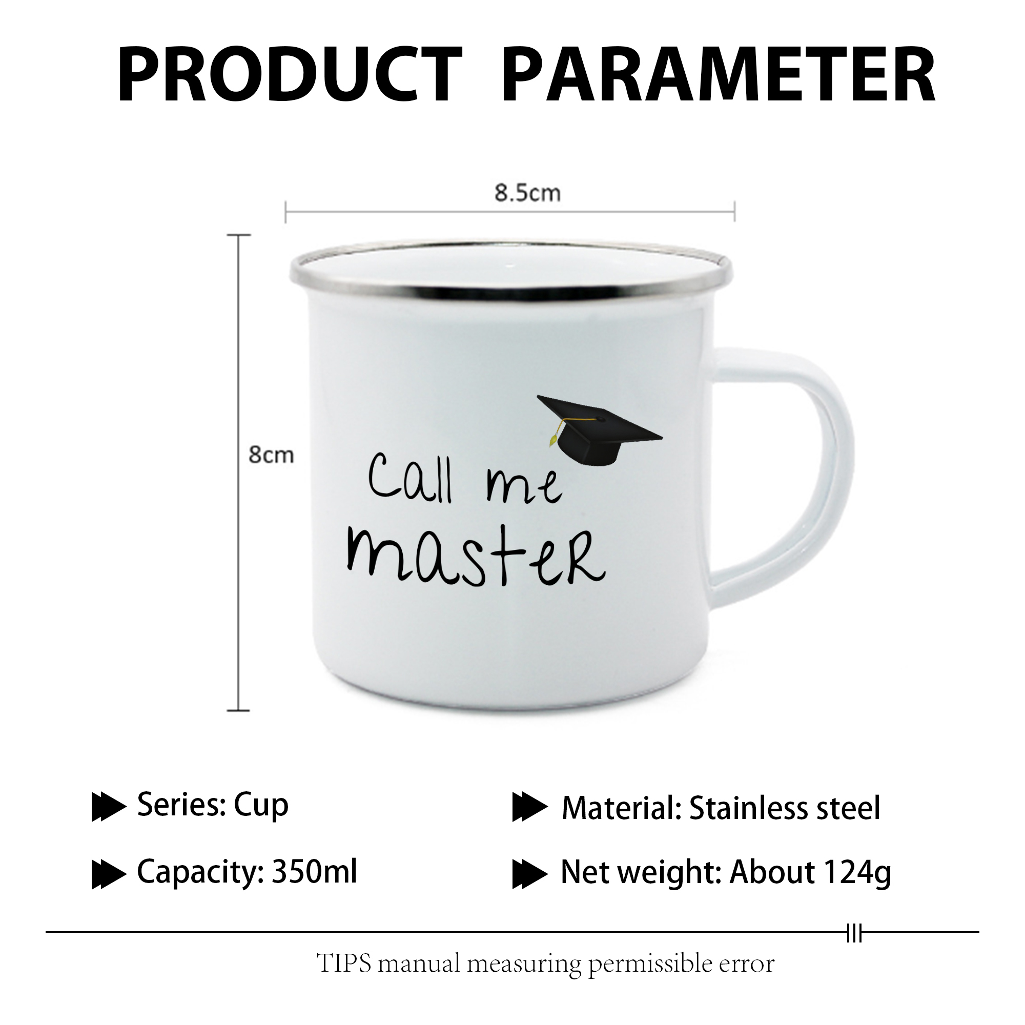 1 Text Personalised Stainless Steel Graduation Mug - Special Gift for Graduation| Jessemade