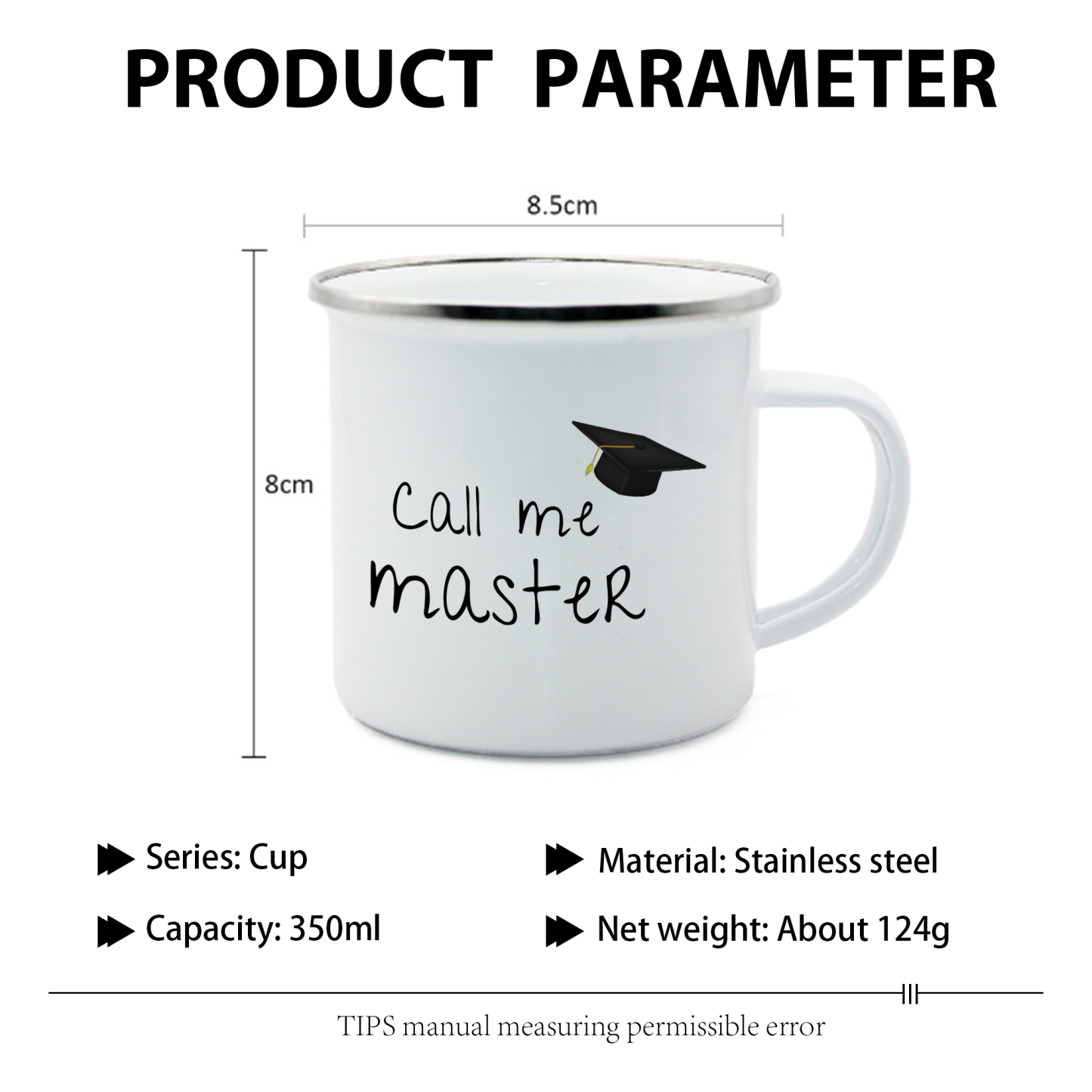 1 Text Personalised Stainless Steel Graduation Mug - Special Gift for Graduation| Jessemade