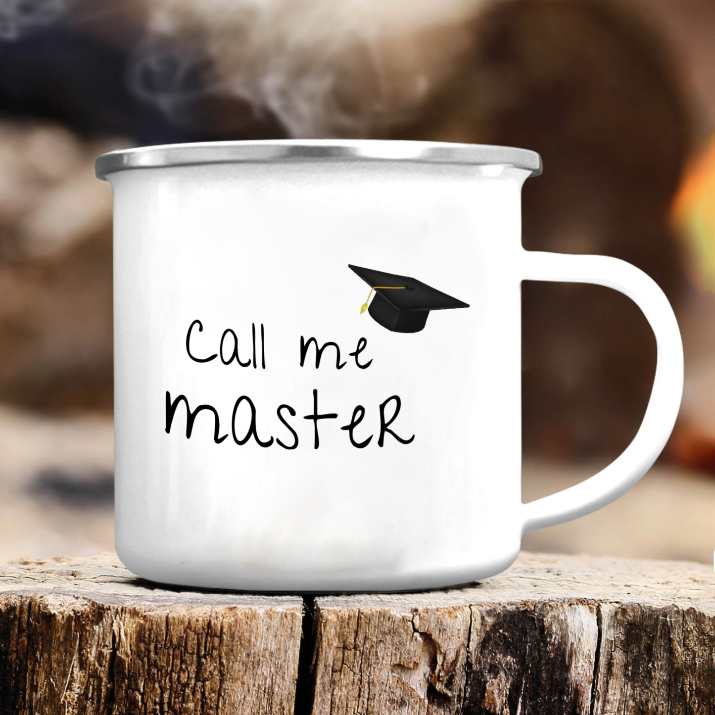 1 Text Personalised Stainless Steel Graduation Mug - Special Gift for