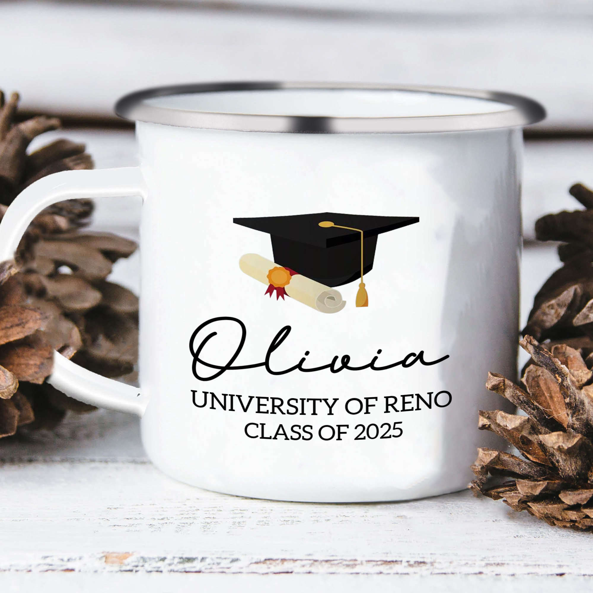 Personalised Graduation Mug with Name, School & Year | Jessemade