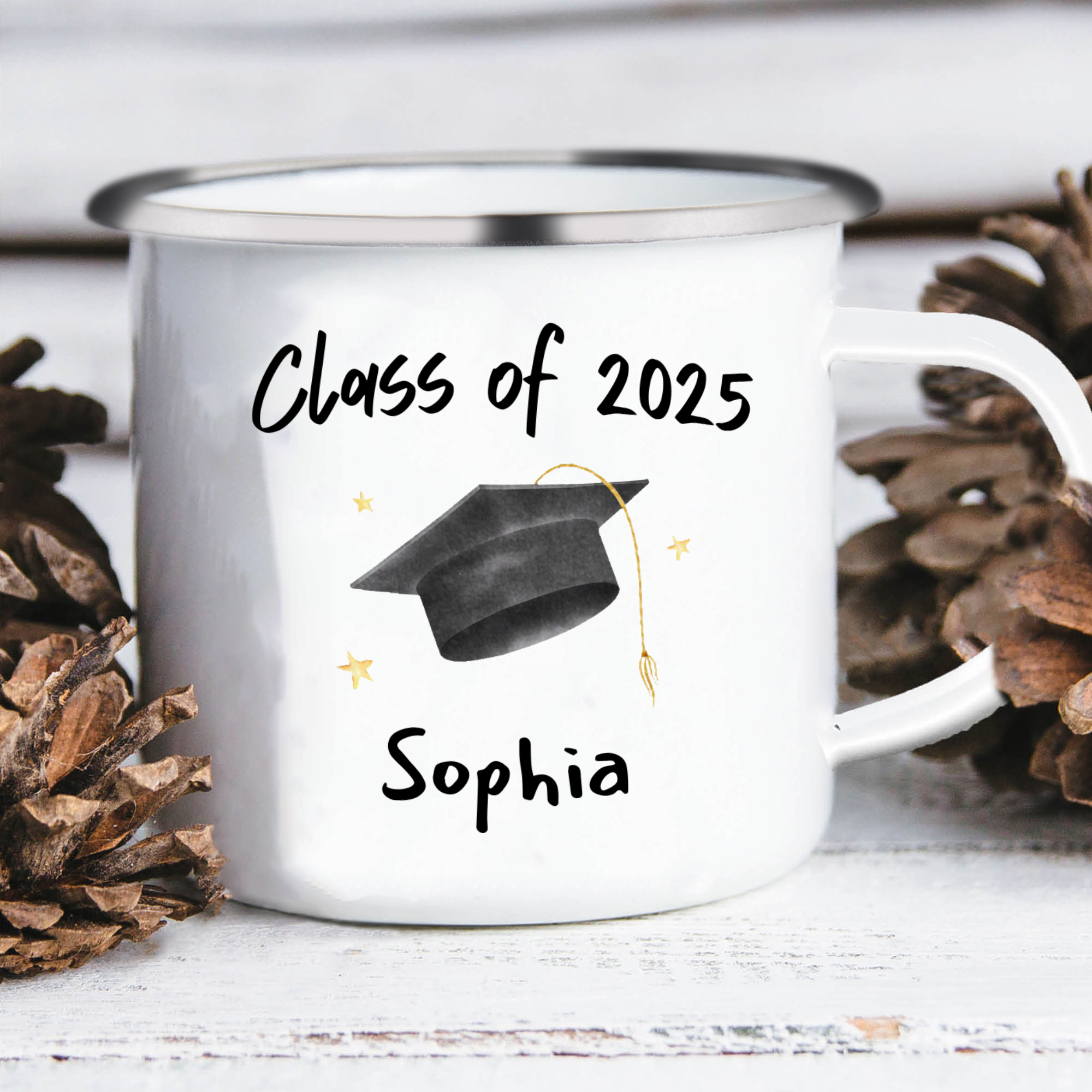 1 Name Personalised Stainless Steel Graduation Mug - Special Gift for Graduation | Jessemade