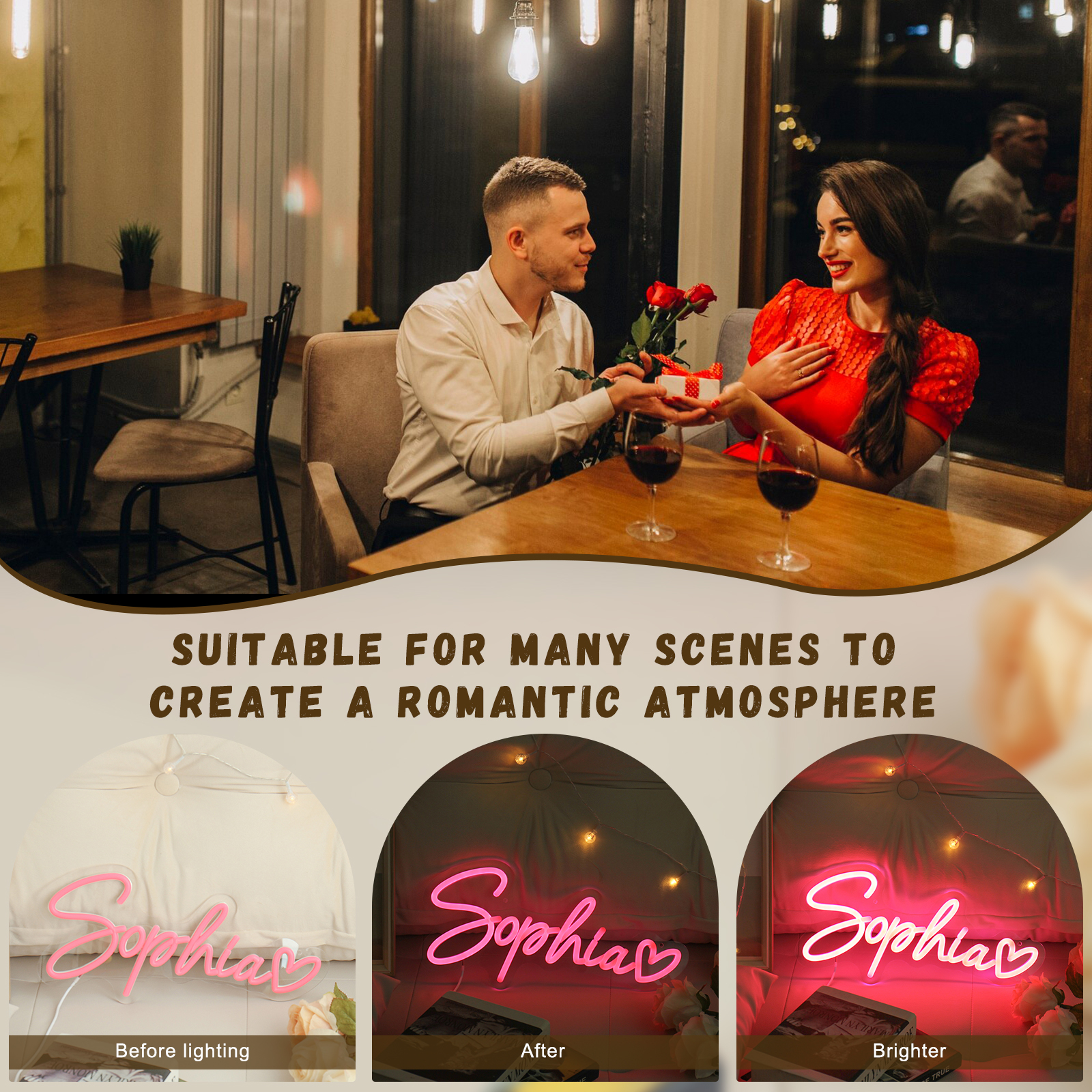 Personalised Acrylic Neon Sign Custom Name LED Neon Sign Wedding Party Birthday Home Decor Gifts for Him/Her-Jessemade AU