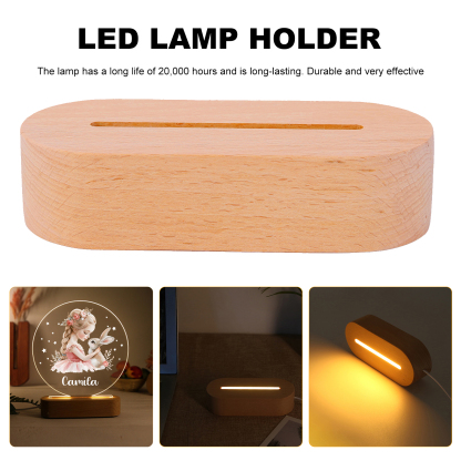 Personalised Acrylic Night Light Custom Name Bunny LED Lamp with Wooden Base Gifts for Girls-Jessemade AU