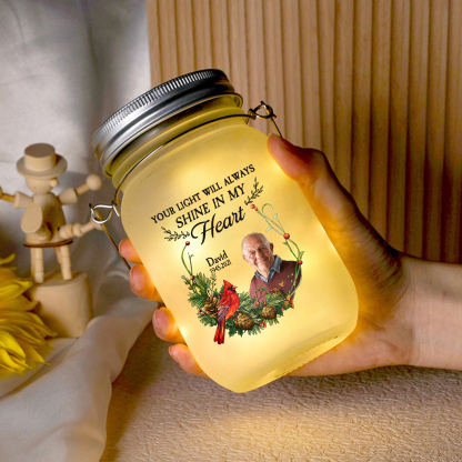 Personalised Memorial Gift Set with Mason Jar Angel Wing Bracelet Heart Acrylic Plaque Custom Photo & Name-Jessemade AU