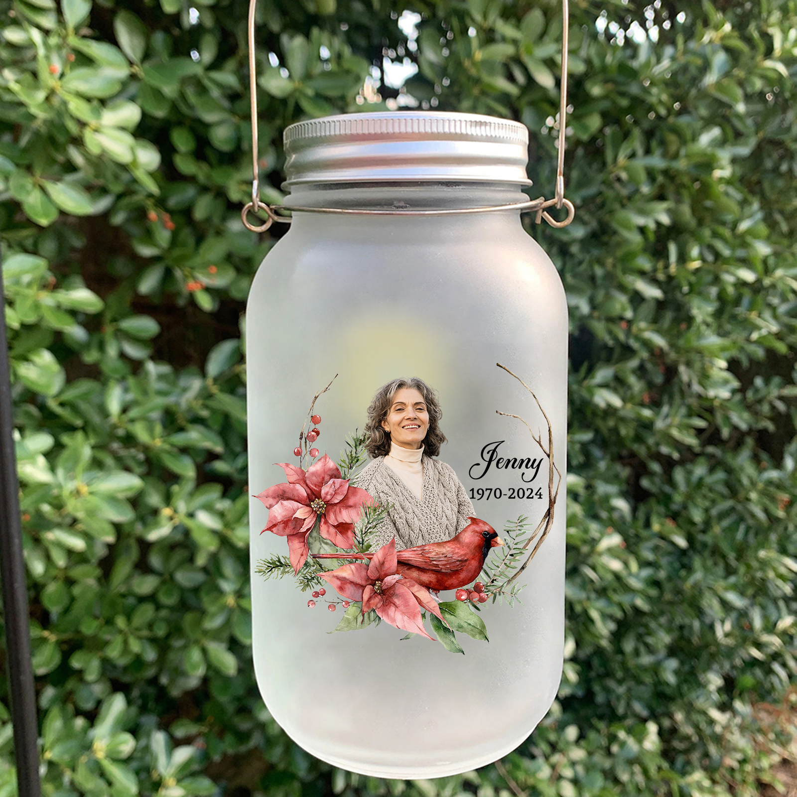 Personalised Mason Jar Light Custom Name & Photo & Date Bottle Memorial Gifts - I Am Always With You-Jessemade AU