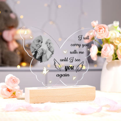 Personalised Memorial Butterfly Light with Custom Photo Heartfelt Tribute Lamp for Cherished Memories-Jessemade AU