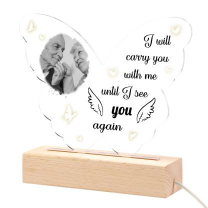 Personalised Memorial Butterfly Light with Custom Photo Heartfelt Tribute Lamp for Cherished Memories-Jessemade AU