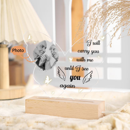 Personalised Memorial Butterfly Light with Custom Photo Heartfelt Tribute Lamp for Cherished Memories-Jessemade AU