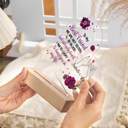 To My Best Friend Pinky Swear Personalised Heart-Shaped LED Light with Custom 2 Names Cherished Friendship Keepsake-Jessemade AU