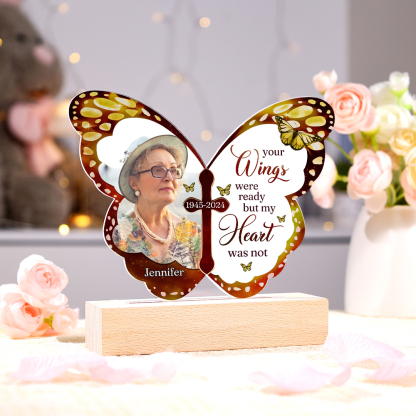 Personalised Butterfly Memorial Acrylic LED Light with Custom Photo Name & Date A Heartfelt Tribute-Jessemade AU