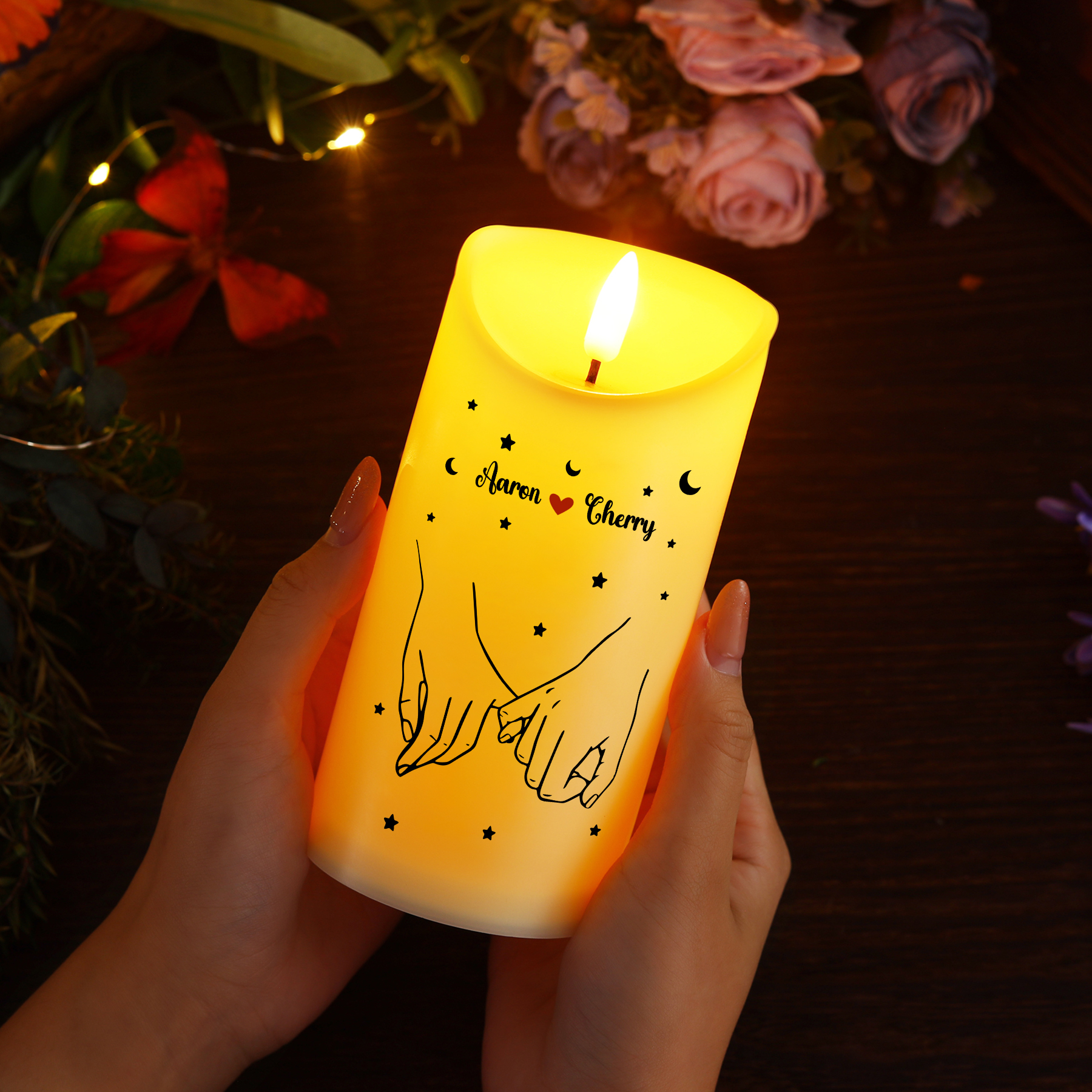 Personalised LED Candle Pinky Promise To My Love Gift for Couple