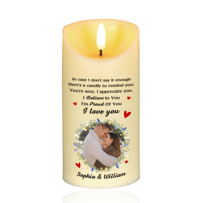 Personalised LED Candle I Believe in You I am Proud of You I Love You Gift for Couple