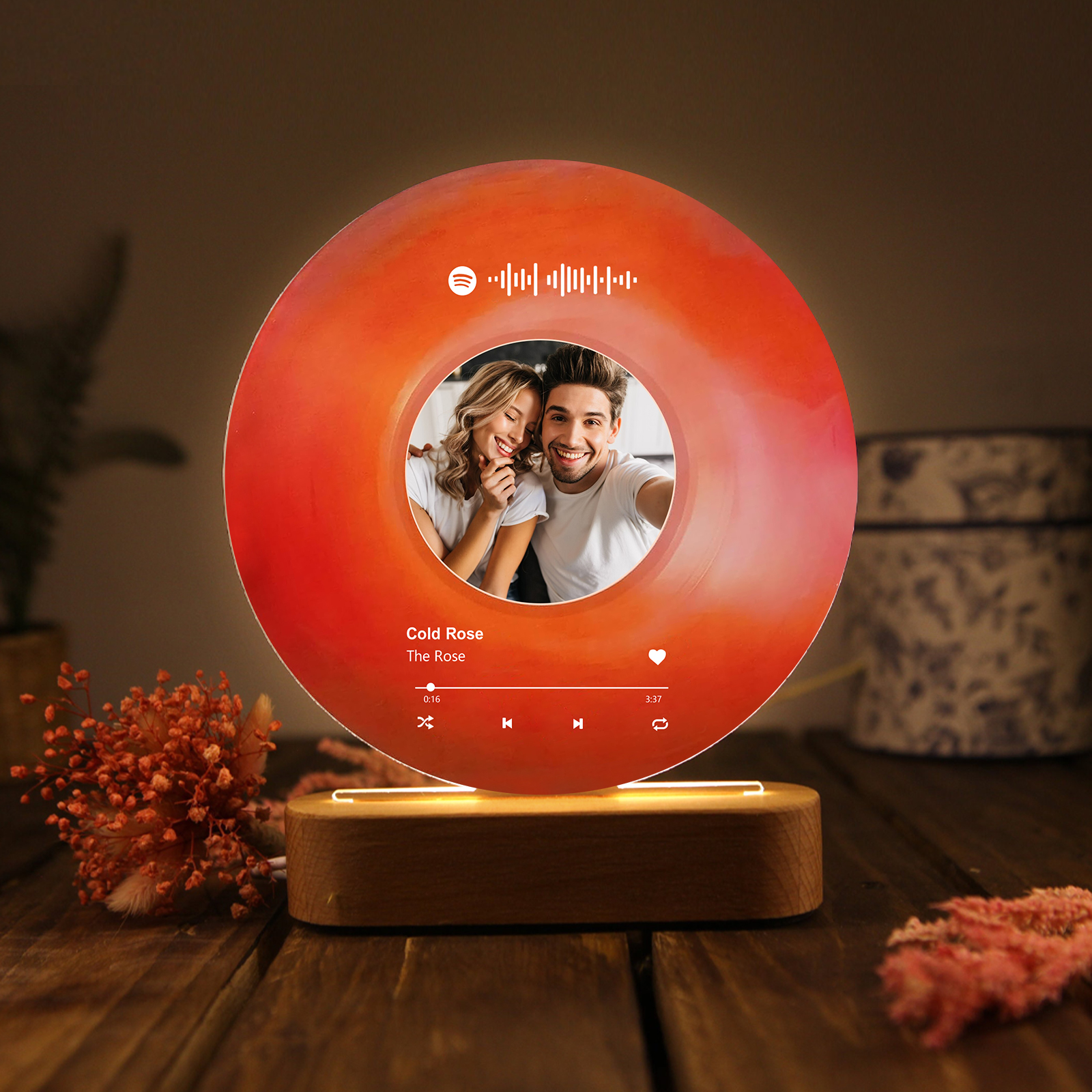 Personalised Photo and Song Light Acrylic Plaque Heartfelt Home Decoration Gift for Couple