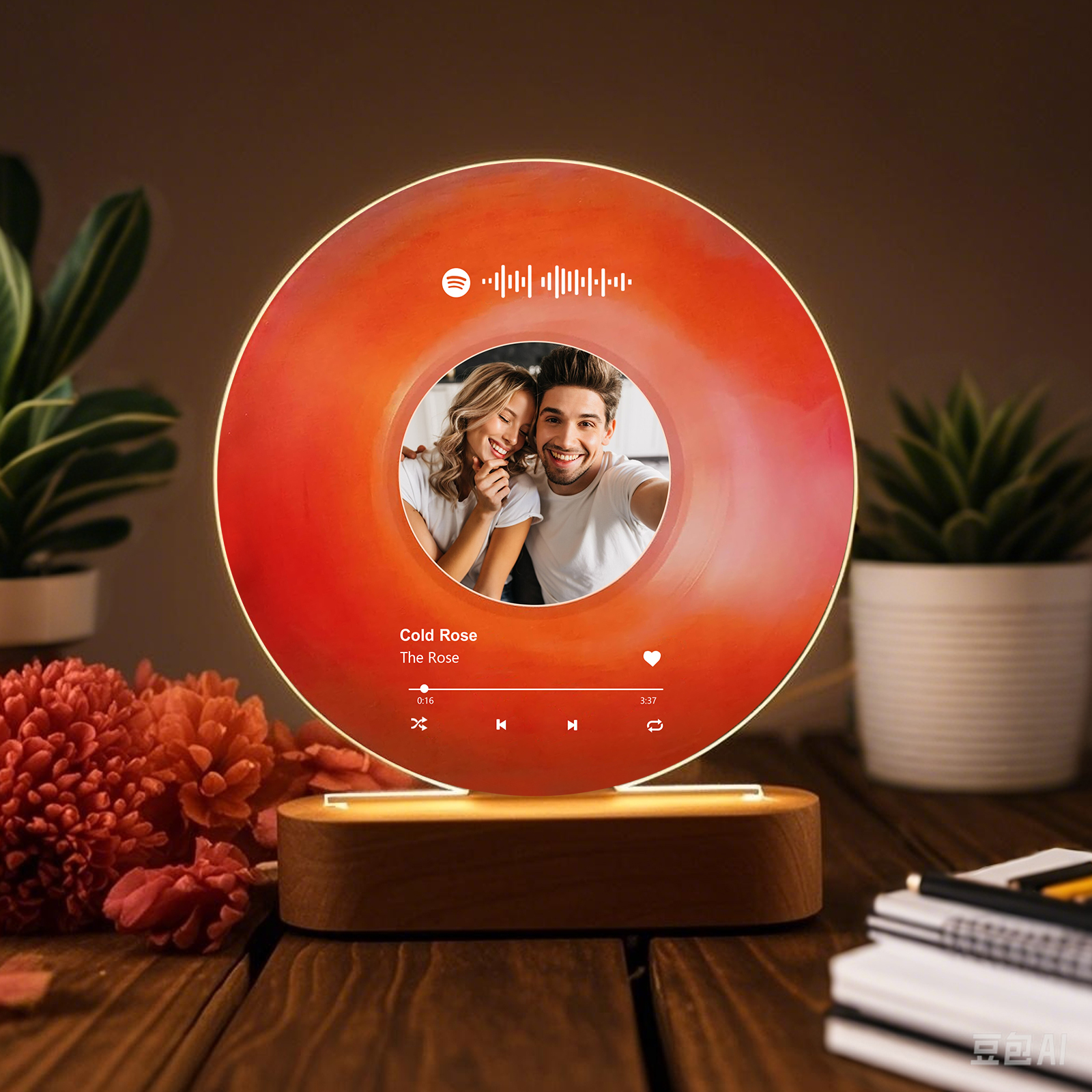 Personalised Photo and Song Light Acrylic Plaque Heartfelt Home Decoration Gift for Couple