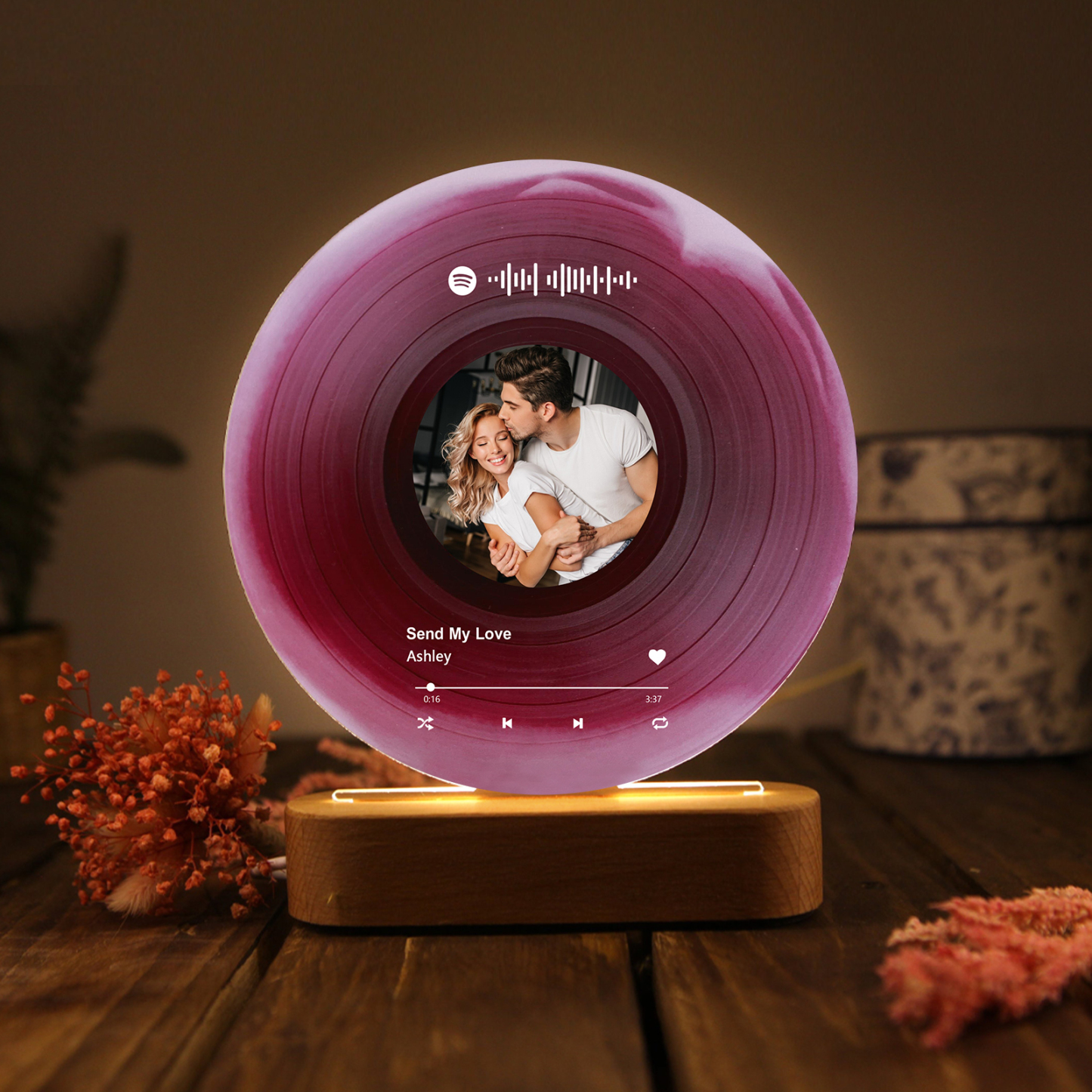 Personalised Photo and Song Light Acrylic Plaque Heartfelt Home Decoration Gift for Couple
