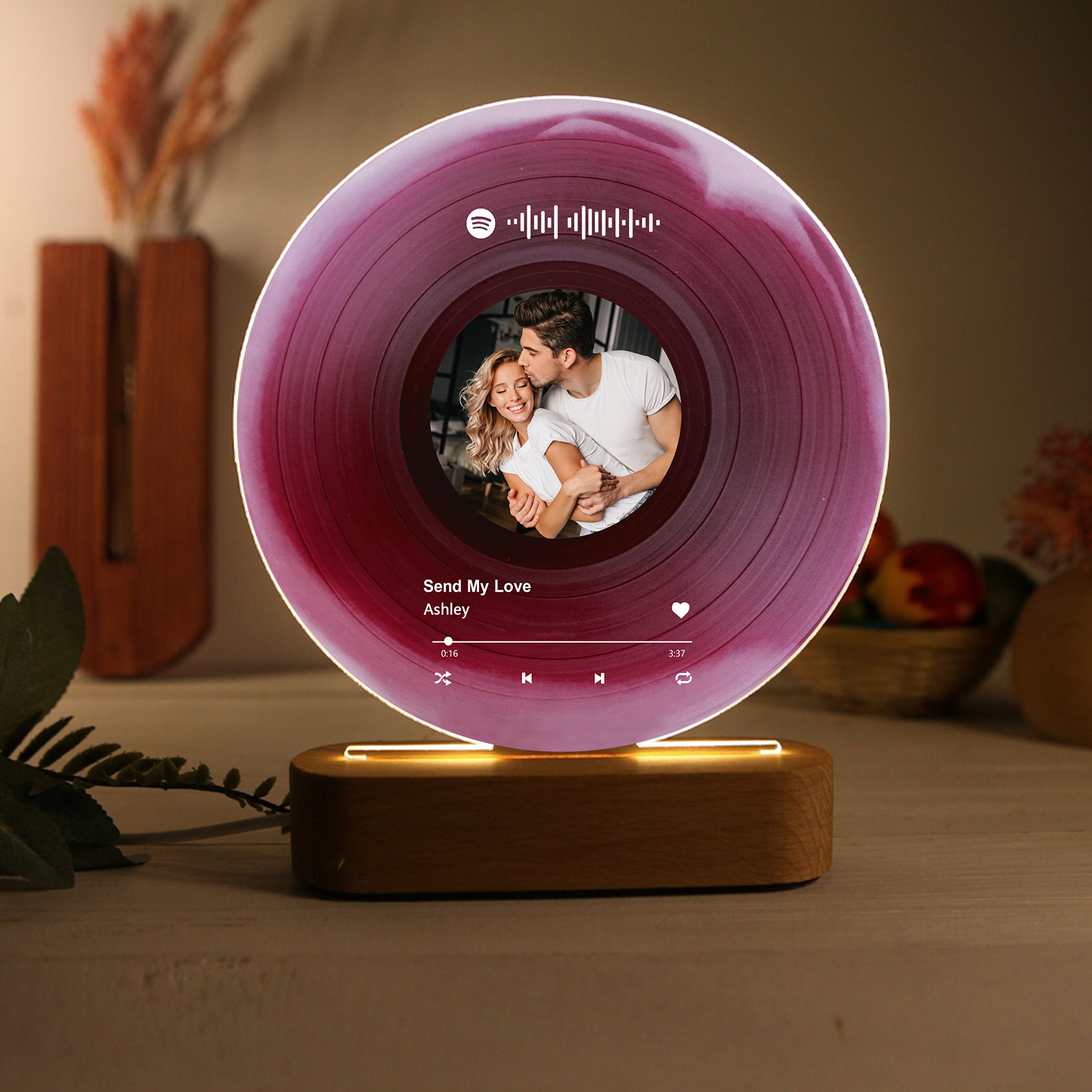 Personalised Photo and Song Light Acrylic Plaque Heartfelt Home Decoration Gift for Couple