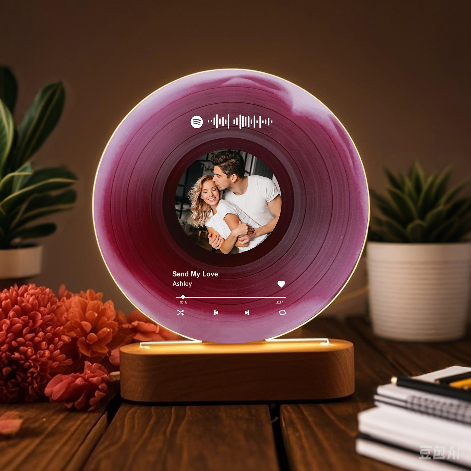 Personalised Photo and Song Light Acrylic Plaque Heartfelt Home Decoration Gift for Couple