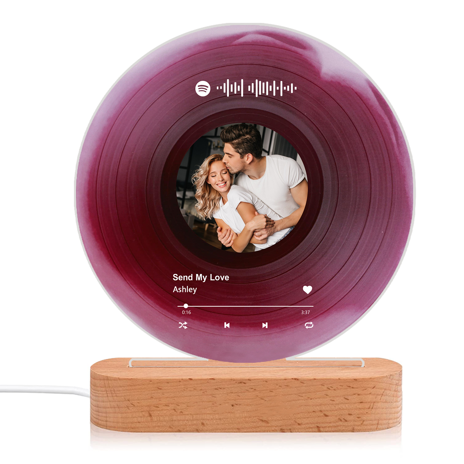 Personalised Photo and Song Light Acrylic Plaque Heartfelt Home Decoration Gift for Couple