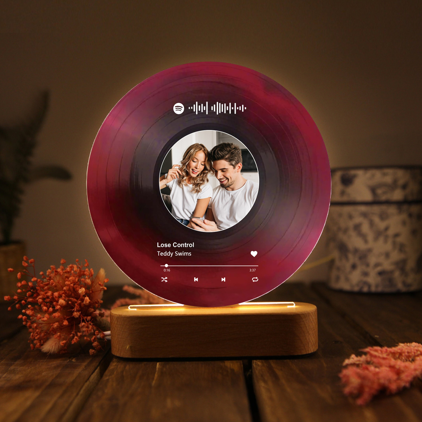 Personalised Photo and Song Light Acrylic Plaque Heartfelt Home Decoration Gift for Couple
