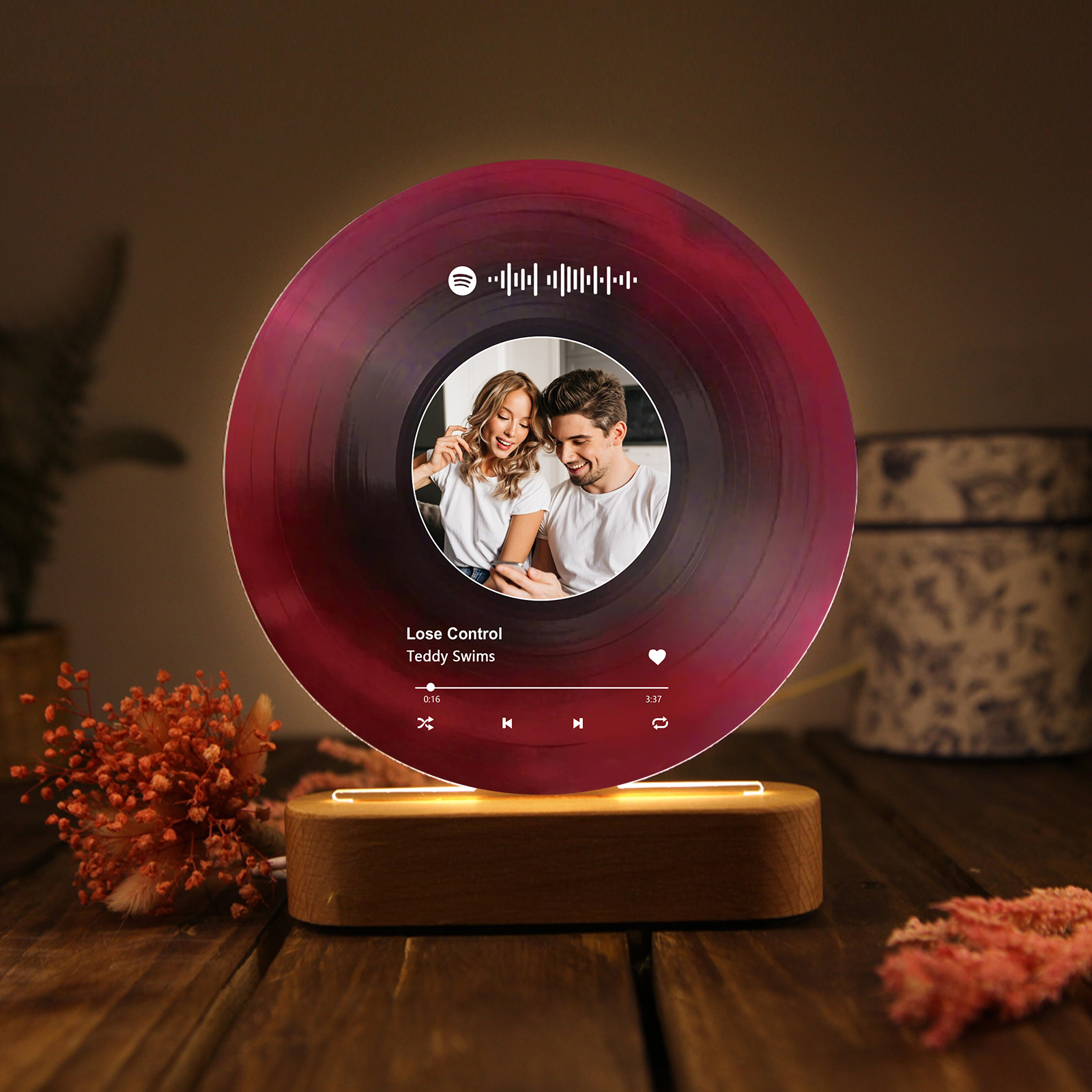Personalised Photo and Song Light Acrylic Plaque Heartfelt Home Decoration Gift for Couple