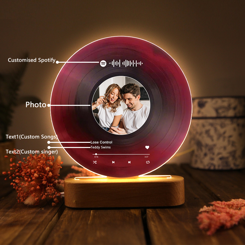 Personalised Photo and Song Light Acrylic Plaque Heartfelt Home Decoration Gift for Couple