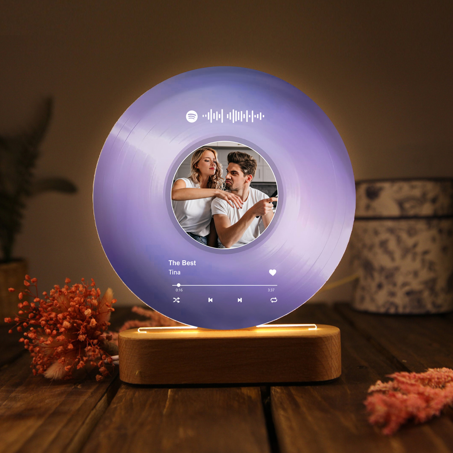 Personalised Photo and Song Light Acrylic Plaque Heartfelt Home Decoration Gift for Couple