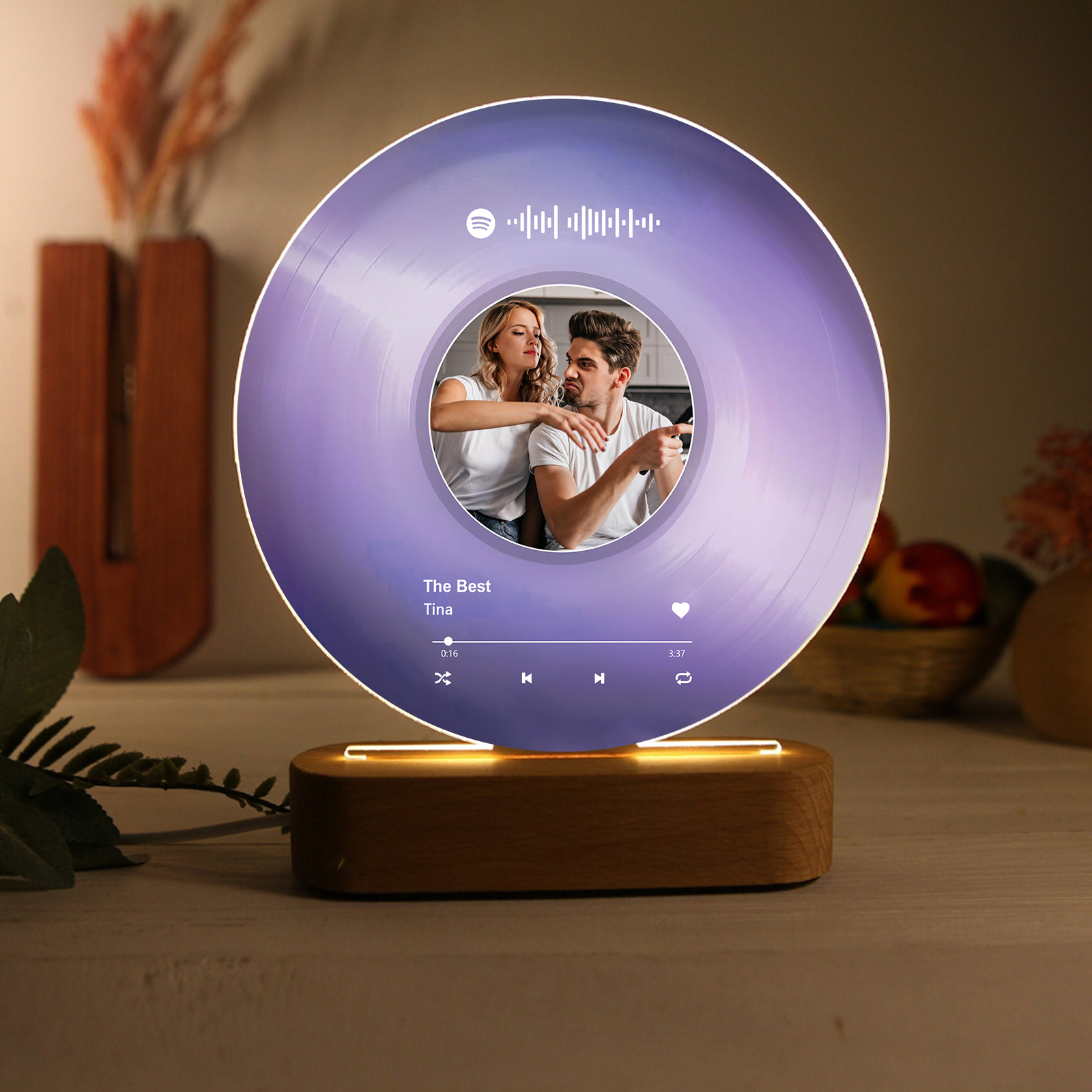 Personalised Photo and Song Light Acrylic Plaque Heartfelt Home Decoration Gift for Couple