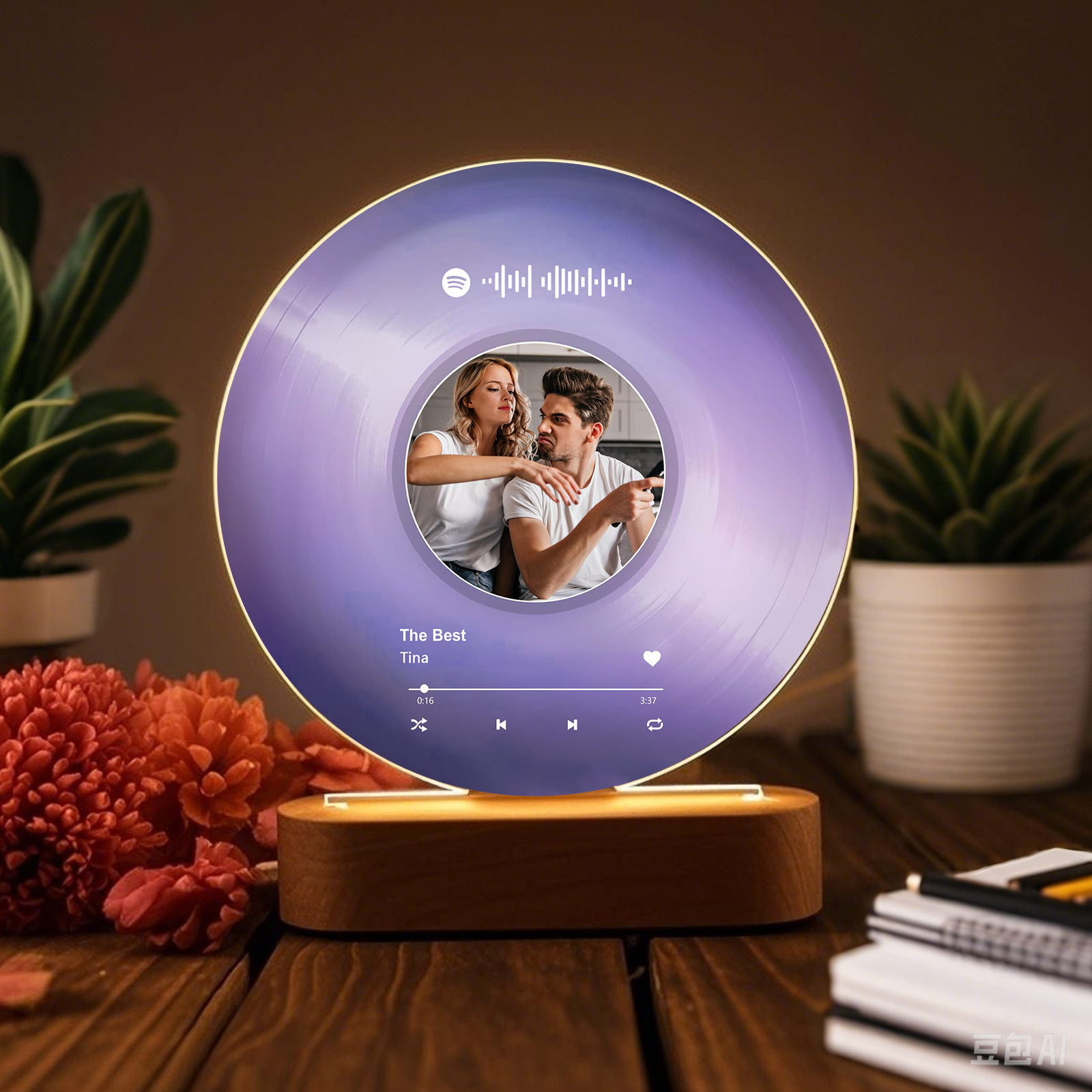 Personalised Photo and Song Light Acrylic Plaque Heartfelt Home Decoration Gift for Couple