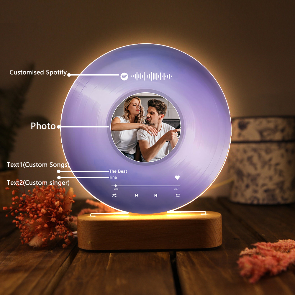 Personalised Photo and Song Light Acrylic Plaque Heartfelt Home Decoration Gift for Couple