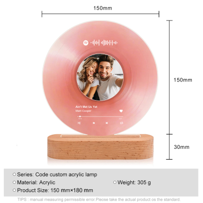 Personalised Photo and Song Light Acrylic Plaque Heartfelt Home Decoration Gift for Couple