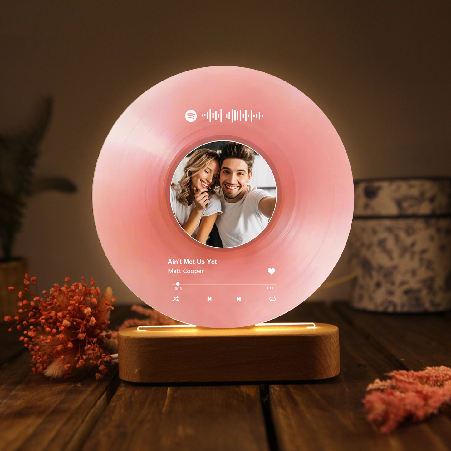 Personalised Photo and Song Light Acrylic Plaque Heartfelt Home Decoration Gift for Couple