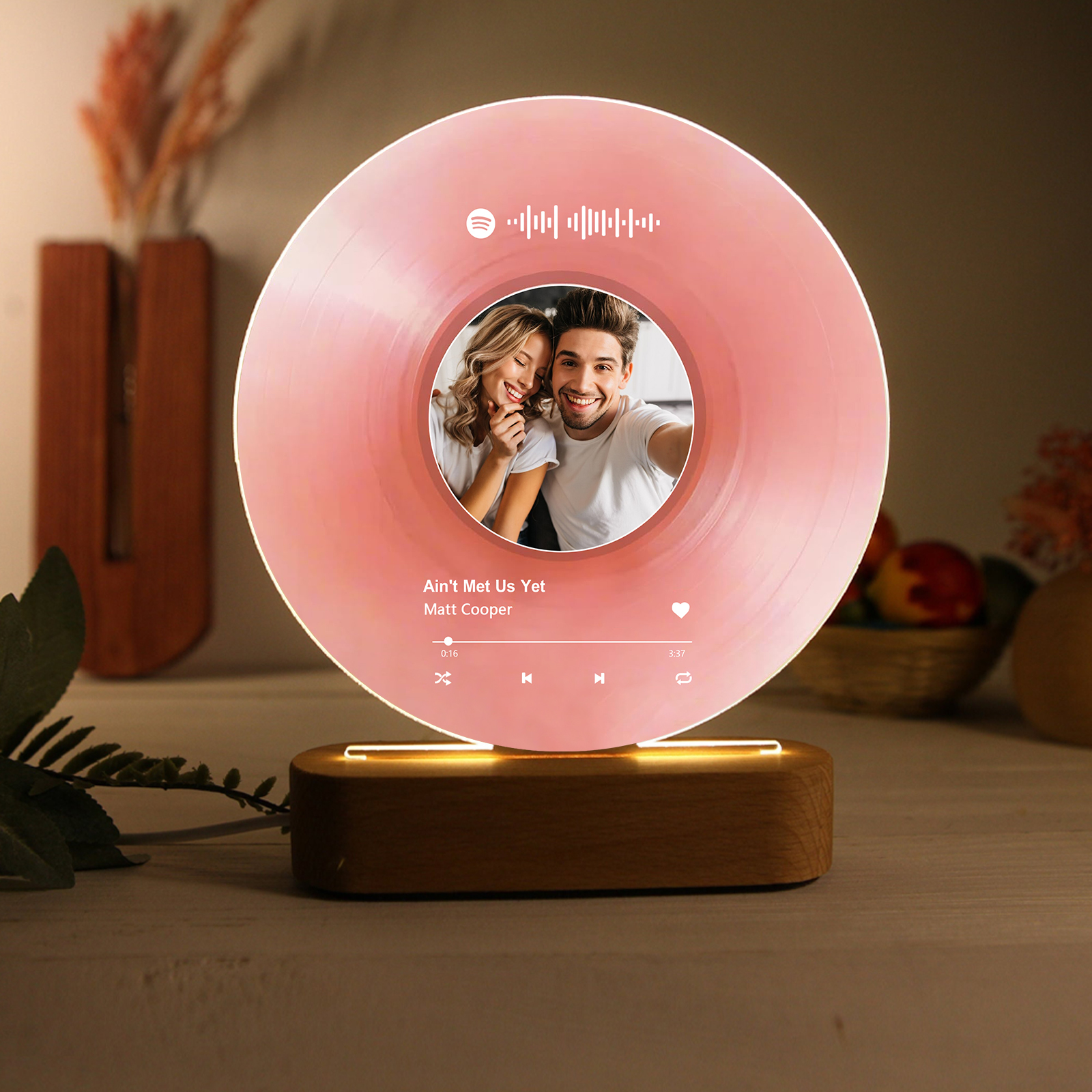 Personalised Photo and Song Light Acrylic Plaque Heartfelt Home Decoration Gift for Couple