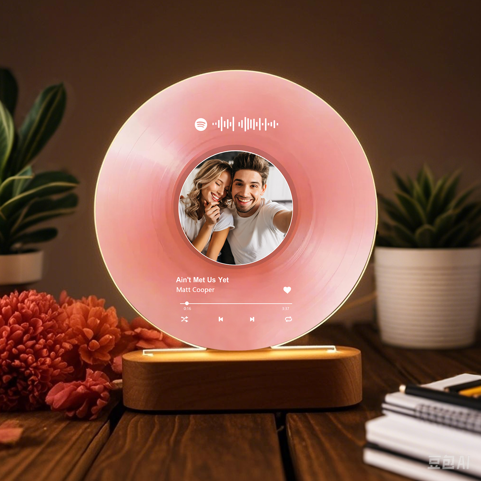 Personalised Photo and Song Light Acrylic Plaque Heartfelt Home Decoration Gift for Couple