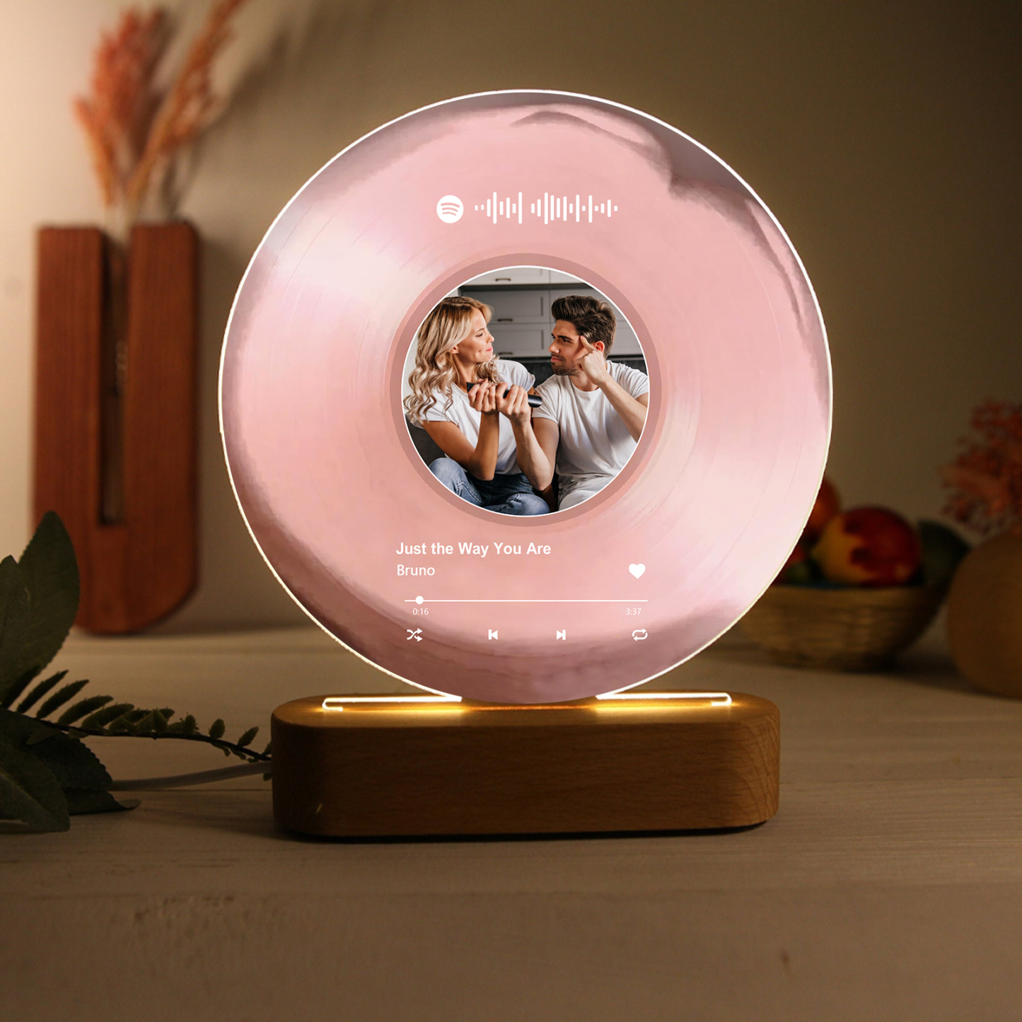 Personalised Photo and Song Light Acrylic Plaque Heartfelt Home Decoration Gift for Couple