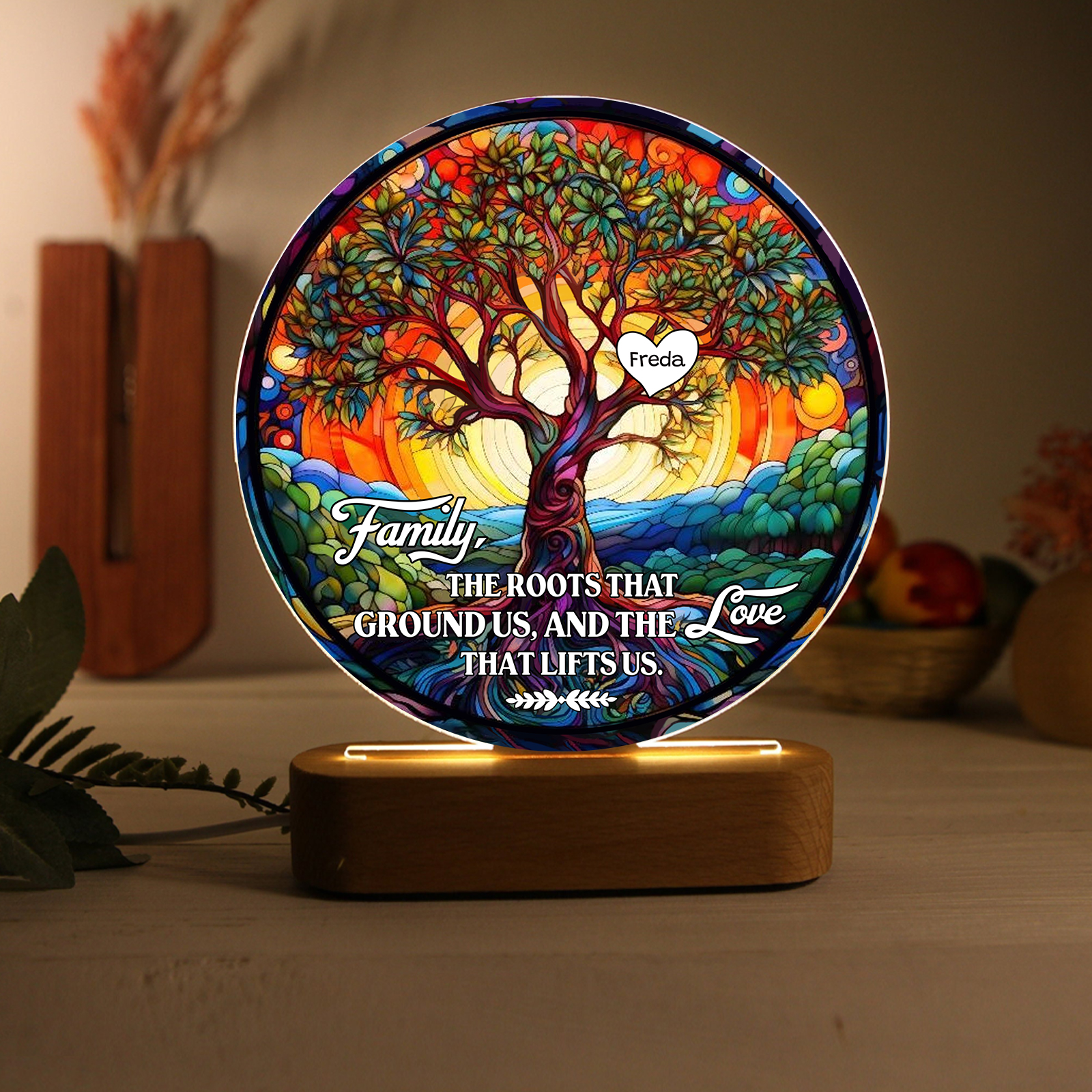 Personalised Tree of Life LED Night Light Family The Roots That Ground Us and the Love That Lifts Us Gift for Grandparents | Jessemade