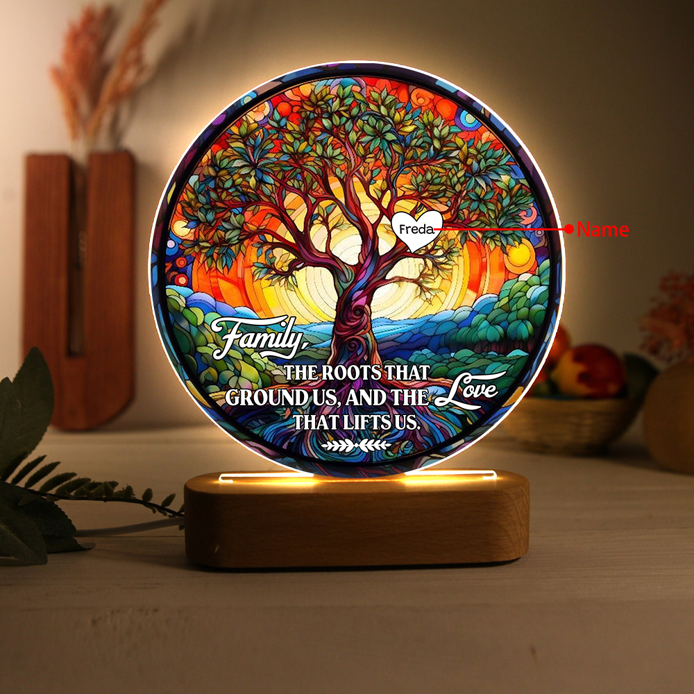 Personalised Tree of Life LED Night Light Family The Roots That Ground Us and the Love That Lifts Us Gift for Grandparents | Jessemade