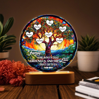 7 Names Personalised Tree of Life LED Night Light Family The Roots That Ground Us and the Love That Lifts Us Gift for Grandparents | Jessemade