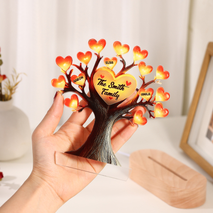 Personalised Tree of Life LED Night Light Custom 3 Names and Text Gift for Family Gift Idea for Mothers' Day | Jessemade