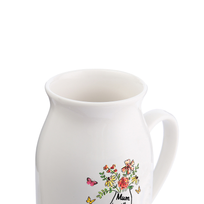 Personalised Ceramic Vase Custom 2 Names and 1 Text Vase Hand in Hand Mother's day Gift | Jessemade