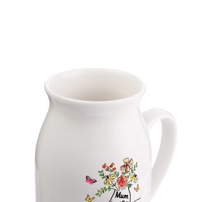 Personalised Ceramic Vase Custom 3 Names and 1 Text Vase Hand in Hand Mother's day Gift | Jessemade