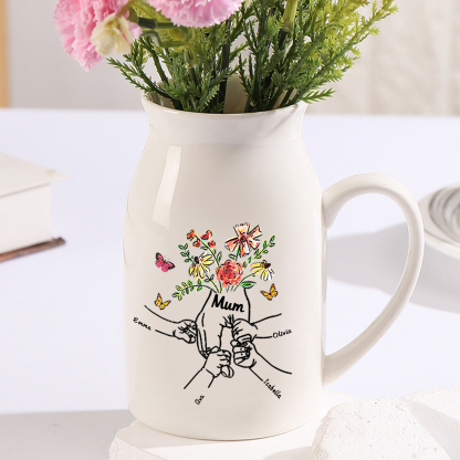 Personalised Vase with 4 Names – Unique Gift Idea for Mum or Mother-in-law | Jessemade