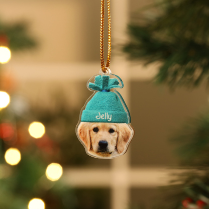 Acrylic Christmas Keyring Custom Photo & Name Hanging Ornaments Personalised Keychain for Family Friends | Jessemade-Jessemade AU