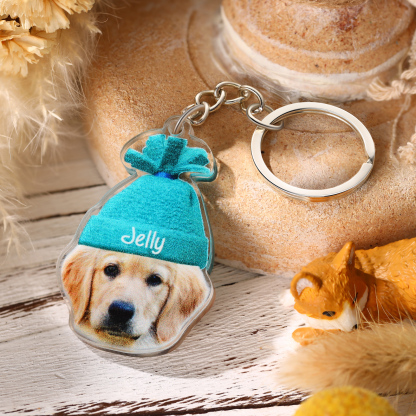 Acrylic Christmas Keyring Custom Photo & Name Hanging Ornaments Personalised Keychain for Family Friends | Jessemade-Jessemade AU