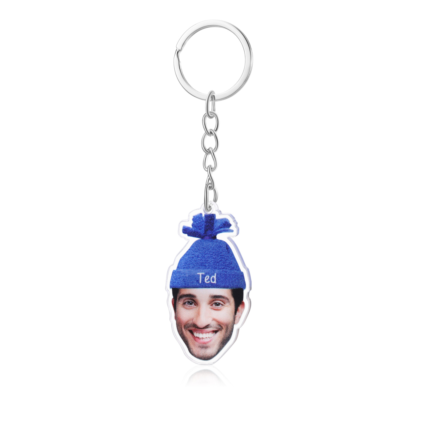 Acrylic Christmas Keyring Custom Photo & Name Hanging Ornaments Personalised Keychain for Family Friends | Jessemade-Jessemade AU