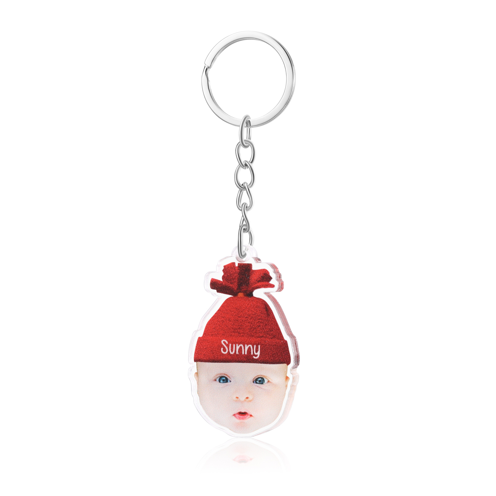 Acrylic Christmas Keyring Custom Photo & Name Hanging Ornaments Personalised Keychain for Family Friends | Jessemade-Jessemade AU