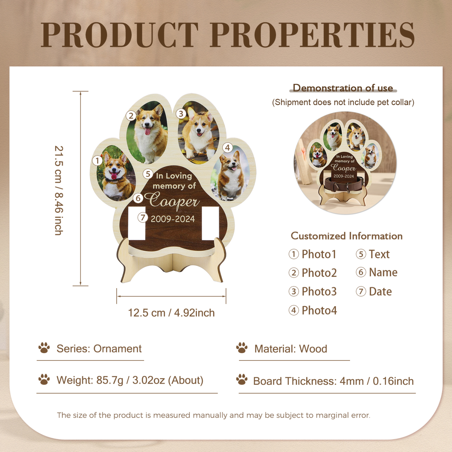 Personalised Pet Memorial Wooden Plaque A Loving Tribute to Cherished Pets