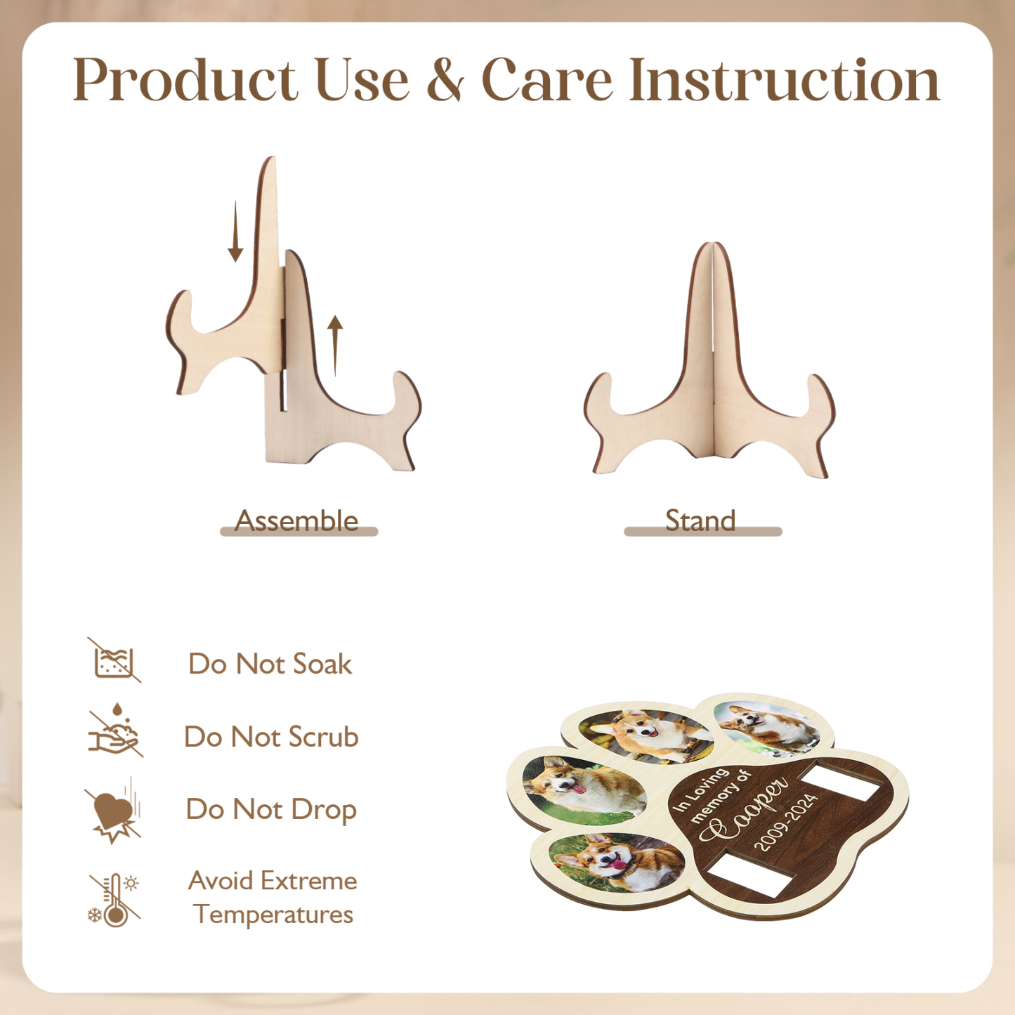 Personalised Pet Memorial Wooden Plaque A Loving Tribute to Cherished Pets