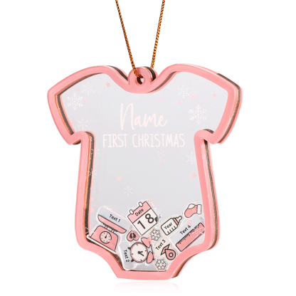 Personalised Baby's First Christmas Ornament 4 texts Name Date and Year Keepsake